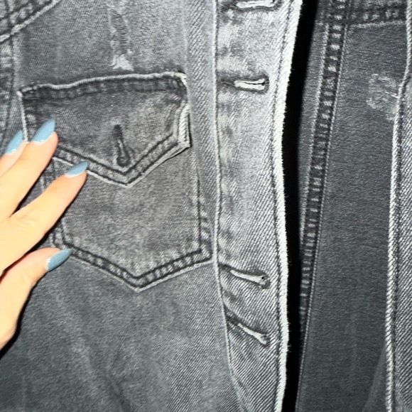 Free People Moonchild Denim Shirt Jacket faded Black XS - Picture 7 of 14